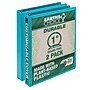 Samsill Fashion Colors 1"  View Binders, 3-Ring, Made in USA, Teal, 2/Pack (U86377)~#|#~sp117515727_sc7