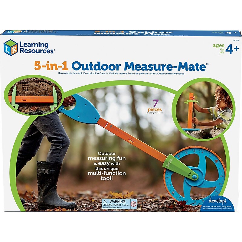Learning Resources 5-in-1 Outdoor Measure-Mate, 2.2" x 14.4" x 13.6", Multicolor (LER0430) image 1
