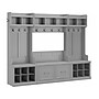 Bush Furniture Woodland Full Entryway Storage Set with Coat Rack and Shoe Bench with Doors, Cape Cod Gray (WDL013CG)~#|#~sp117517323_sc7