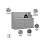 Bush Furniture Woodland Full Entryway Storage Set with Coat Rack and Shoe Bench with Doors, Cape Cod Gray (WDL013CG)~#|#~sp117517628_sc7