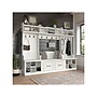 Bush Furniture Woodland Full Entryway Storage Set with Coat Rack and Shoe Bench with Doors, White Ash (WDL013WAS)~#|#~sp117517632_sc7