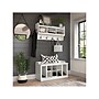 Bush Furniture Woodland 40W Shoe Storage Bench with Shelves and Wall Mounted Coat Rack, White Ash (WDL004WAS)~#|#~sp117517648_sc7