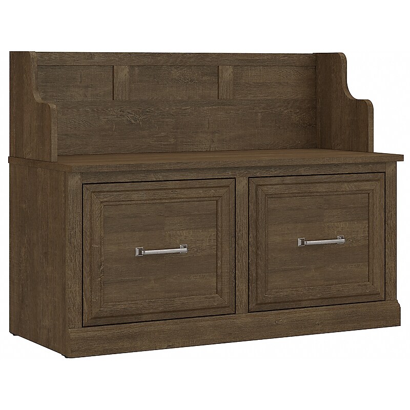 Bush Furniture Woodland 40W Entryway Bench with Doors, Ash Brown (WDL005ABR) image 1