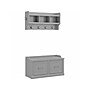 Bush Furniture Woodland 40W Shoe Storage Bench with Doors and Wall Mounted Coat Rack, Cape Cod Gray (WDL003CG)~#|#~sp117517672_sc7