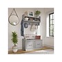 Bush Furniture Woodland 40W Shoe Storage Bench with Doors and Wall Mounted Coat Rack, Cape Cod Gray (WDL003CG)~#|#~sp117517673_sc7