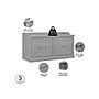 Bush Furniture Woodland 40W Shoe Storage Bench with Doors and Wall Mounted Coat Rack, Cape Cod Gray (WDL003CG)~#|#~sp117517675_sc7