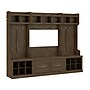 Bush Furniture Woodland Full Entryway Storage Set with Coat Rack and Shoe Bench with Doors, Ash Brown (WDL013ABR)~#|#~sp117517689_sc7