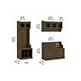Bush Furniture Woodland Full Entryway Storage Set with Coat Rack and Shoe Bench with Doors, Ash Brown (WDL013ABR)~#|#~sp117517694_sc7