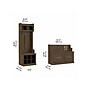 Bush Furniture Woodland Entryway Storage Set with Hall Trees and Shoe Bench with Doors, Ash Brown (WDL011ABR)~#|#~sp117517702_sc7