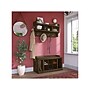 Bush Furniture Woodland 40W Shoe Storage Bench with Shelves and Wall Mounted Coat Rack, Ash Brown (WDL004ABR)~#|#~sp117517716_sc7