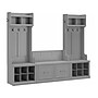 Bush Furniture Woodland Entryway Storage Set with Hall Trees and Shoe Bench with Doors, Cape Cod Gray (WDL011CG)~#|#~sp117517723_sc7