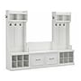 Bush Furniture Woodland Entryway Storage Set with Hall Trees and Shoe Bench with Doors, White Ash (WDL011WAS)~#|#~sp117517932_sc7