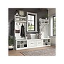 Bush Furniture Woodland Entryway Storage Set with Hall Trees and Shoe Bench with Doors, White Ash (WDL011WAS)~#|#~sp117517933_sc7