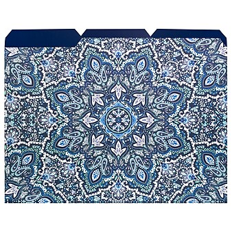 Vera Bradley Bonbon Medallion File Folder, Letter Size, Blue, 4/Pack (214387)