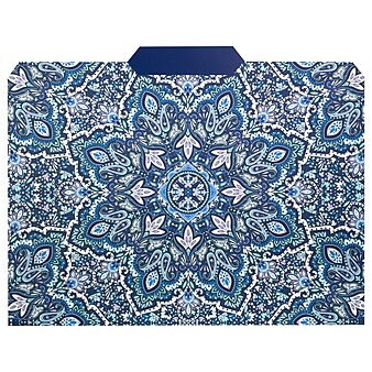 Vera Bradley Bonbon Medallion File Folder, Letter Size, Blue, 4/Pack (214387)