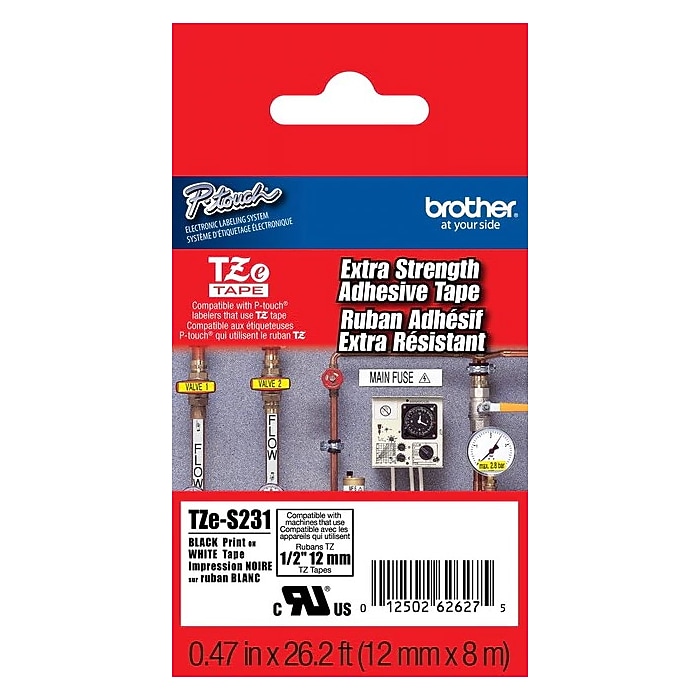 Brother P-touch TZe-S231 Laminated Extra Strength Label Maker Tape