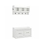 Bush Furniture Woodland 40W Shoe Storage Bench with Doors and Wall Mounted Coat Rack, White Ash (WDL003WAS)~#|#~sp117593072_sc7