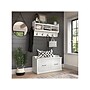 Bush Furniture Woodland 40W Shoe Storage Bench with Doors and Wall Mounted Coat Rack, White Ash (WDL003WAS)~#|#~sp117593073_sc7