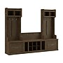Bush Furniture Woodland Entryway Storage Set with Hall Trees and Shoe Bench with Drawers, Ash Brown (WDL012ABR)~#|#~sp117593081_sc7