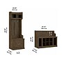 Bush Furniture Woodland Entryway Storage Set with Hall Trees and Shoe Bench with Drawers, Ash Brown (WDL012ABR)~#|#~sp117593085_sc7