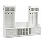 Bush Furniture Woodland Entryway Storage Set with Hall Trees and Shoe Bench with Drawers, White Ash (WDL012WAS)~#|#~sp117593108_sc7