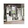 Bush Furniture Woodland Entryway Storage Set with Hall Trees and Shoe Bench with Drawers, White Ash (WDL012WAS)~#|#~sp117593109_sc7