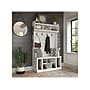 Bush Furniture Woodland 40W Hall Tree and Shoe Storage Bench with Shelves, White Ash (WDL002WAS)~#|#~sp117593534_sc7