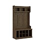 Bush Furniture Woodland 40W Hall Tree and Shoe Storage Bench with Shelves, Ash Brown (WDL002ABR)~#|#~sp117593541_sc7