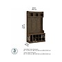 Bush Furniture Woodland 40W Hall Tree and Shoe Storage Bench with Shelves, Ash Brown (WDL002ABR)~#|#~sp117593545_sc7