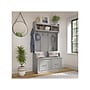 Bush Furniture Woodland 40W Hall Tree and Shoe Storage Bench with Doors, Cape Cod Gray (WDL001CG)~#|#~sp117593567_sc7