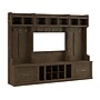 Bush Furniture Woodland Full Entryway Storage Set with Coat Rack and Shoe Bench with Drawers, Ash Brown (WDL014ABR)~#|#~sp117593574_sc7
