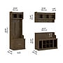 Bush Furniture Woodland Full Entryway Storage Set with Coat Rack and Shoe Bench with Drawers, Ash Brown (WDL014ABR)~#|#~sp117593579_sc7