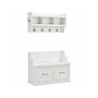 Bush Furniture Woodland 40W Entryway Bench with Doors and Wall Mounted Coat Rack, White Ash (WDL009WAS)~#|#~sp117593583_sc7