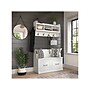 Bush Furniture Woodland 40W Entryway Bench with Doors and Wall Mounted Coat Rack, White Ash (WDL009WAS)~#|#~sp117593584_sc7