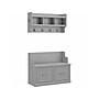 Bush Furniture Woodland 40W Entryway Bench with Doors and Wall Mounted Coat Rack, Cape Cod Gray (WDL009CG)~#|#~sp117594026_sc7