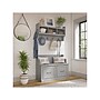 Bush Furniture Woodland 40W Entryway Bench with Doors and Wall Mounted Coat Rack, Cape Cod Gray (WDL009CG)~#|#~sp117594027_sc7