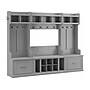 Bush Furniture Woodland Full Entryway Storage Set with Coat Rack and Shoe Bench with Drawers, Cape Cod Gray (WDL014CG)~#|#~sp117594036_sc7