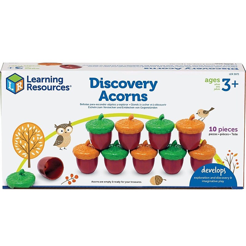 Learning Resources Discovery Acorns, Assorted Colors, 10/Pack (LER3073) image 1