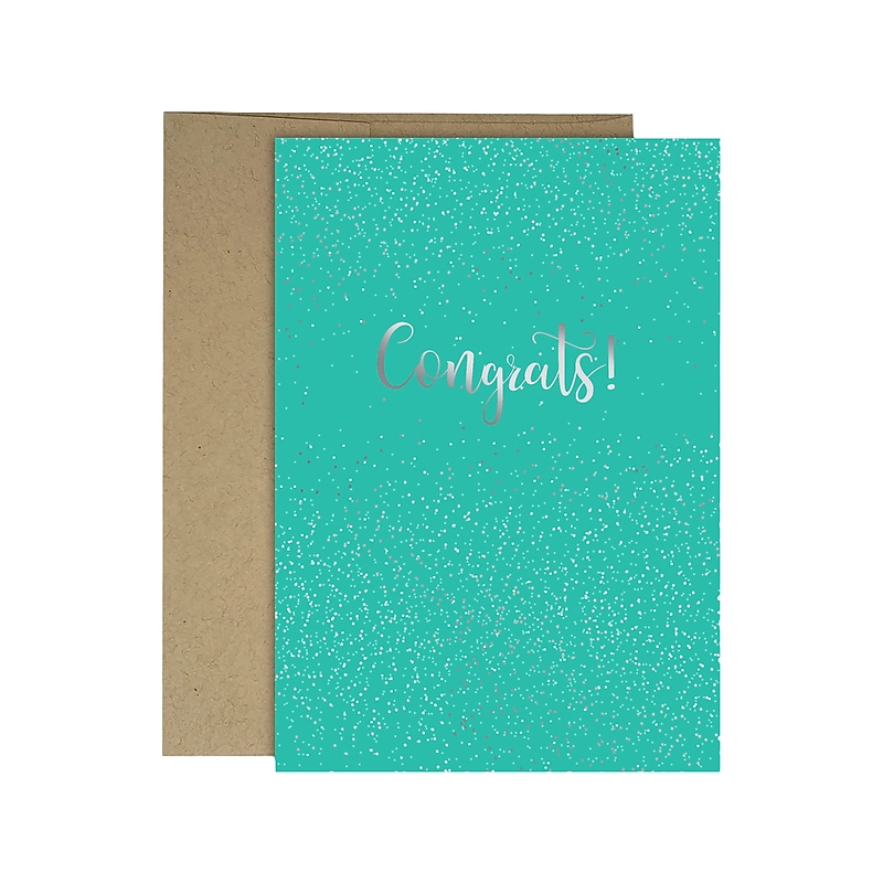 Great Papers! Congratulations Card with Envelope, 6.75" x 4.75", Sparkle Confetti/Silver, 3/Pack (2020143) image 1