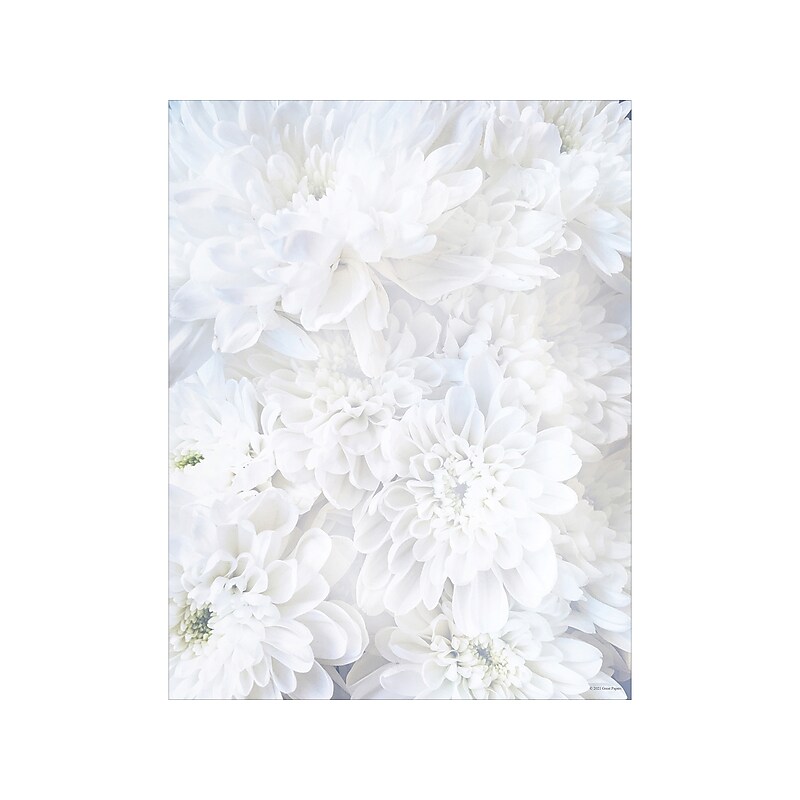 Great Papers! White Soft Petals Everyday Letterhead, White, 80/Pack (2020144) image 1