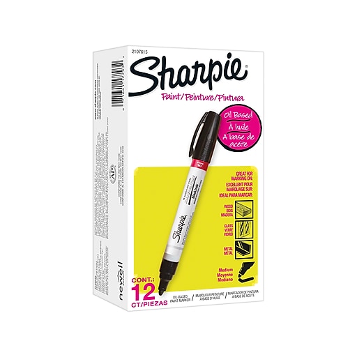 Sharpie Tank Paint Marker, Medium Tip, Black, 12/Pack (2107615)