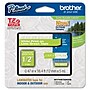 Brother P-touch TZe-MQG35 Laminated Label Maker Tape, 1/2" x 16-4/10', White on Lime Green (TZe-MQG35)~#|#~sp117902027_sc7