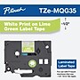Brother P-touch TZe-MQG35 Laminated Label Maker Tape, 1/2" x 16-4/10', White on Lime Green (TZe-MQG35)~#|#~sp117902029_sc7