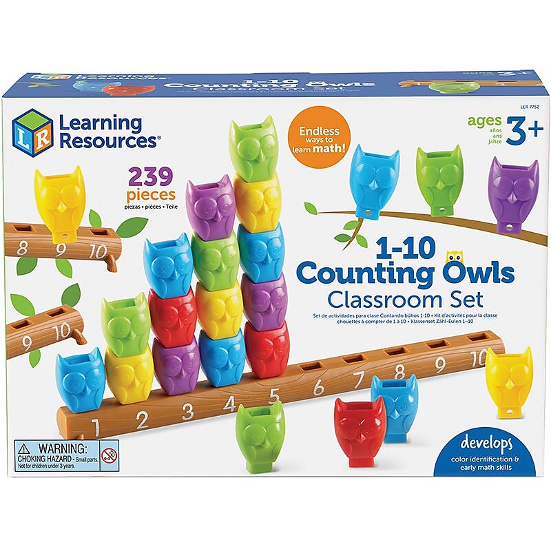 Learning Resources 1-10 Counting Owls Classroom Set, Assorted Colors (LER7752) image 1