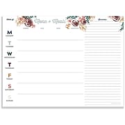 TF Publishing Floral Meal Planning Pad, 9" x 12", White, 52 Sheets/Pad, 1 Pad/Pack (99-6607)