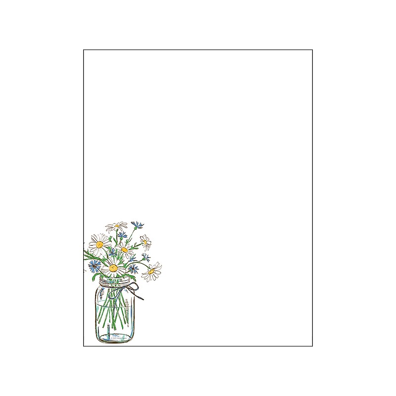 Great Papers! Mason Jar Daisies Everyday Letterhead, White, 80/Pack (2020147) image 1