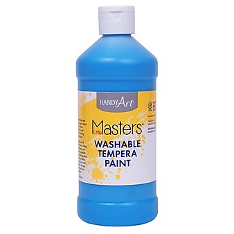 Handy Art Little Masters Washable Tempera Paint, Light Blue, 16oz., 6/Pack (RPC211732-6)