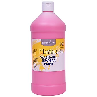 Handy Art Little Masters Washable Tempera Paint, Pink, 32oz., 6/Pack (RPC213722-6)