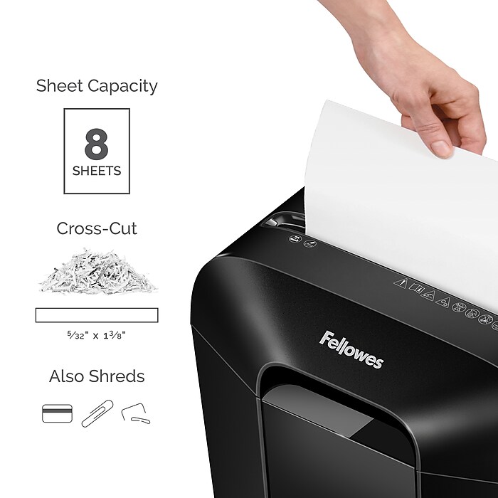 Fellowes Powershred LX45 8-Sheet Cross Cut Personal Paper