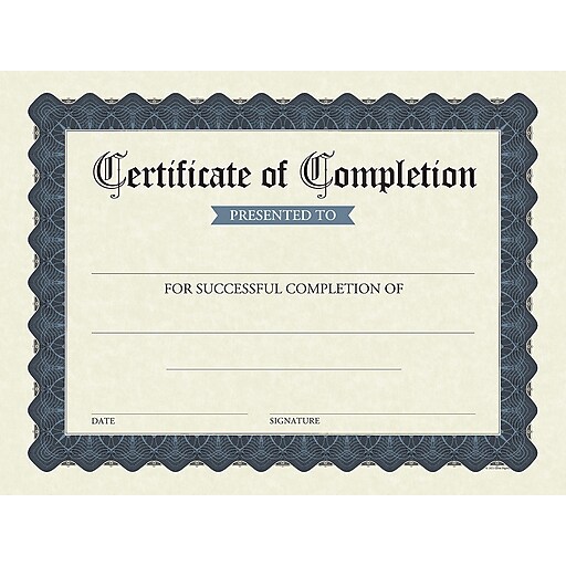 Great Papers Completion Certificates, 8.5" x 11", Stone Blue, 15/Pack